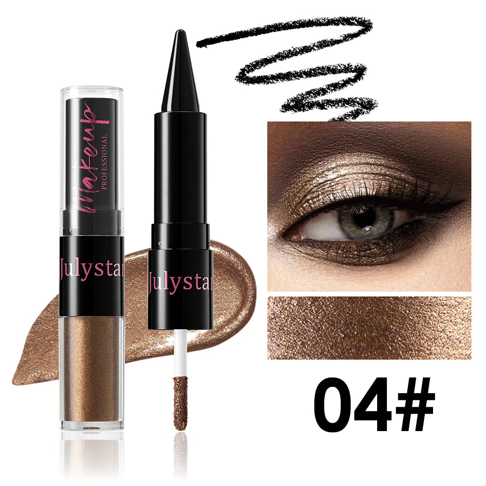 Crayon fard à paupières 2 en 1, noir intense, ultra-pigmenté, waterproof, longue tenue.