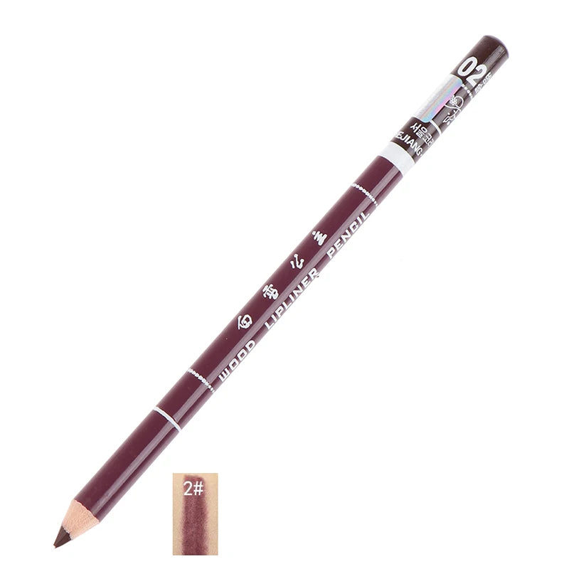 Crayon à Lèvres Professionnel en Bois – Waterproof, Doux, Longue Tenue, Maquillage pour Femmes, 28 Couleurs