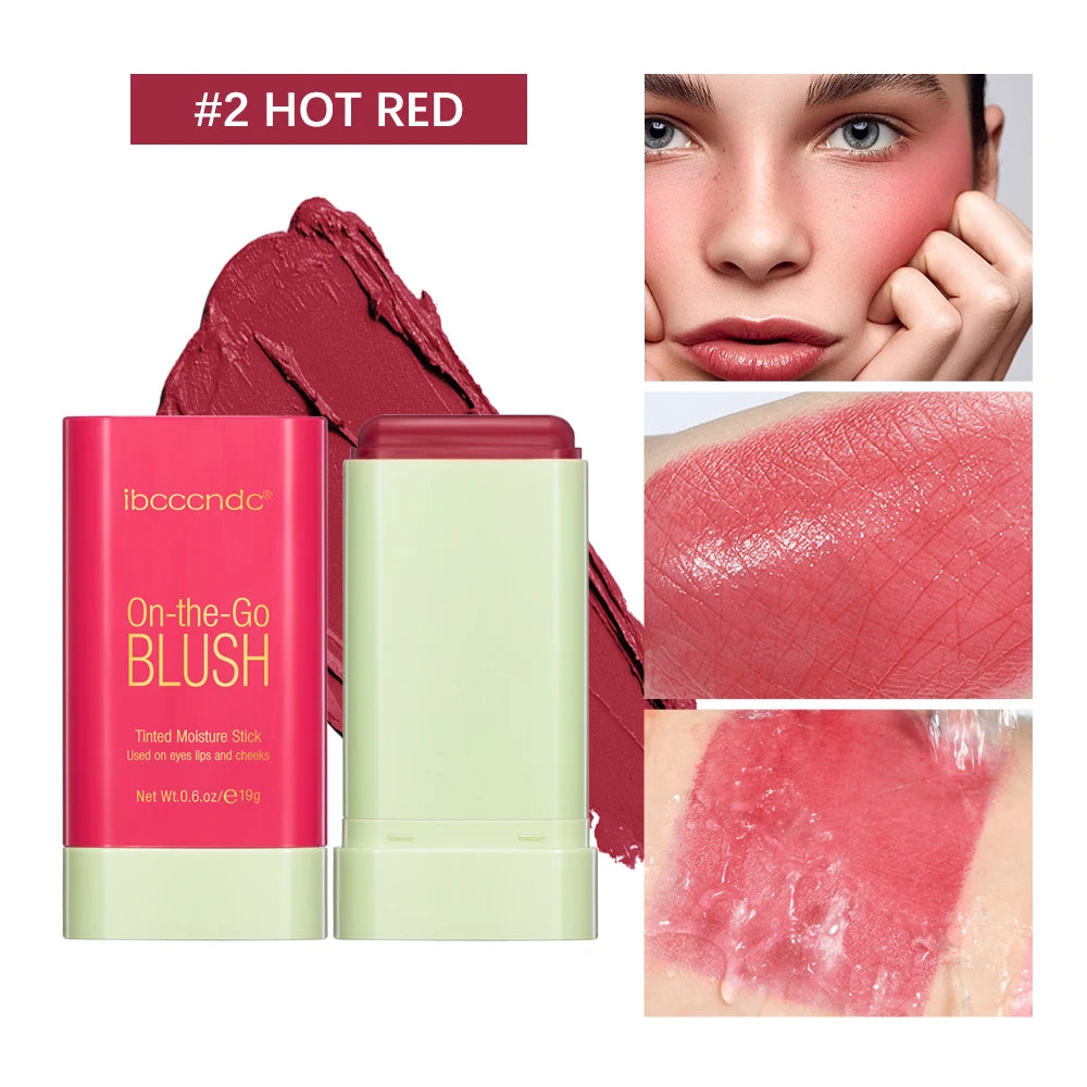 Blush stick fonctionnel – Crème blush facile à appliquer, waterproof, haute intensité de couleur – Illumine le teint, maquillage tendance
