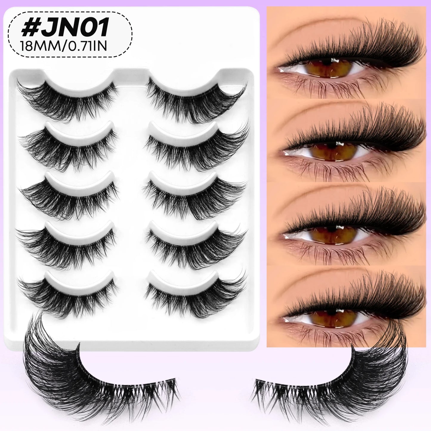Cils Cat Eye 3D – Faux cils naturels, doux, en vison synthétique – Effet naturel, léger et effilé pour allonger le regard