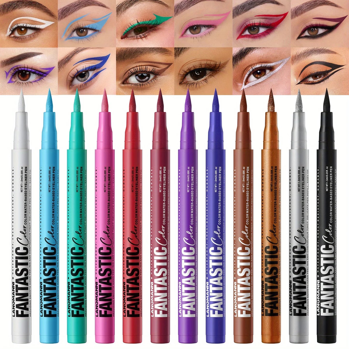 Eyeliner Stylo 1 pc — waterproof, séchage rapide, résistant à l’huile et anti-bavures, longue tenue, ultra-fin