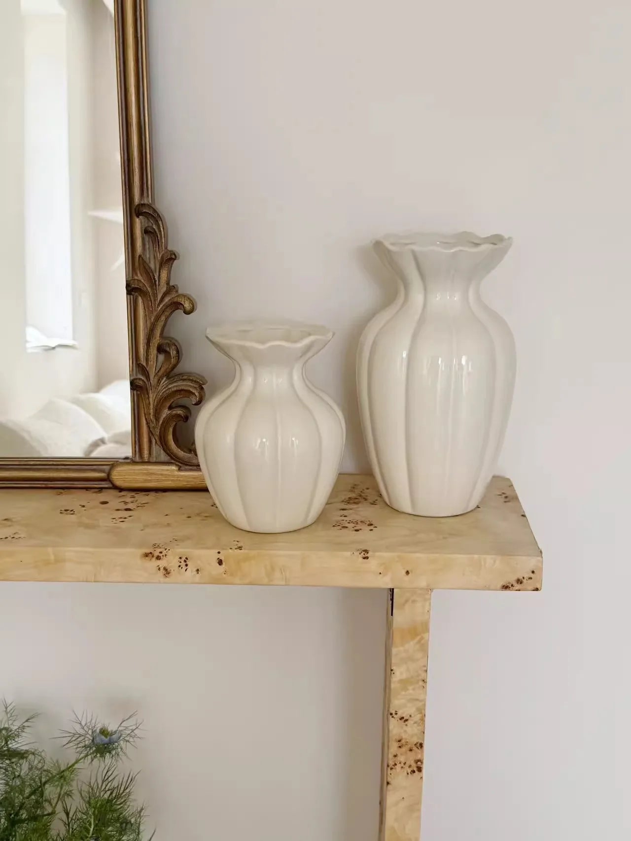 Luxury French Cream Ceramic Vase – Elegant Flower Holder for Home Decor
