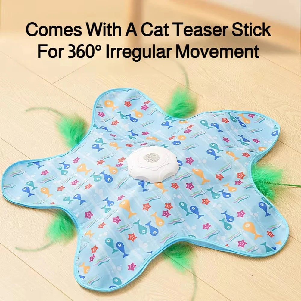 Interactive Hide & Seek Cat Toy with Motion-Activated Squeaky Mouse & Hidden Feathers