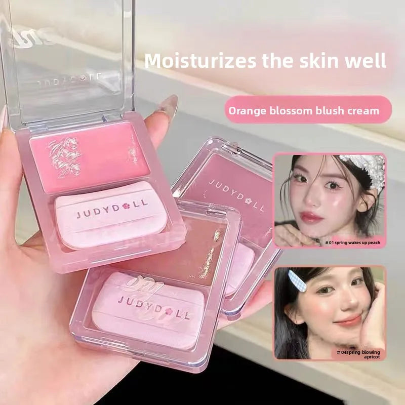 Palette Crème— Blush et Highlighter, Fini Lumineux (Dewy Glow), Multi-Usage pour Joues, Yeux et Lèvres, Effet Floutant et Volumisant