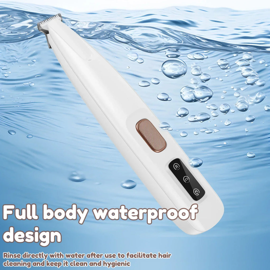 Waterproof Dog Paw Trimmer with LED Light – Rechargeable Pet Grooming Clipper