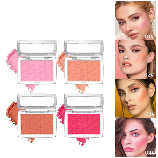 Palette de Blush Monochrome — Teinte Naturelle pour Joues, Poudre Blush, Maquillage Visage, Fini Mat, Rouge Pêche, Palette pour Contouring