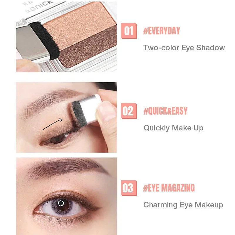 Ombre à paupières en stick dégradé 2 couleurs, longue tenue et waterproof, fini mat et nacré, cosmétiques professionnels pour femmes