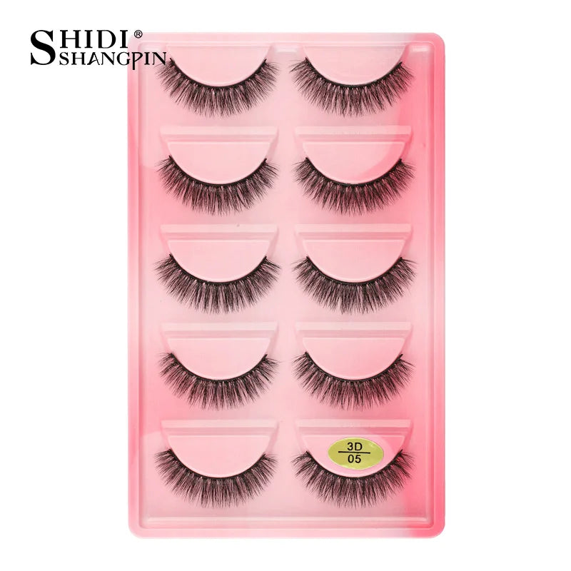 3 à 5 paires – Cils en vison 3D naturels, longs et doux, courts – Faux cils faits main, outil de maquillage pour extension de cils