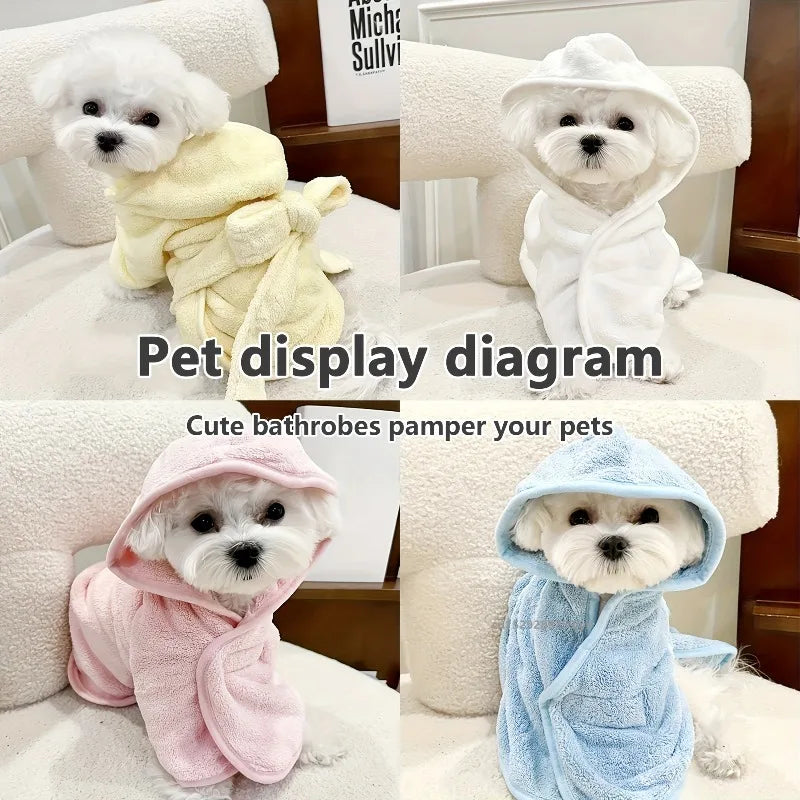 Quick-Dry Pet Bathrobe – Super Absorbent Towel Robe for Dogs & Cats