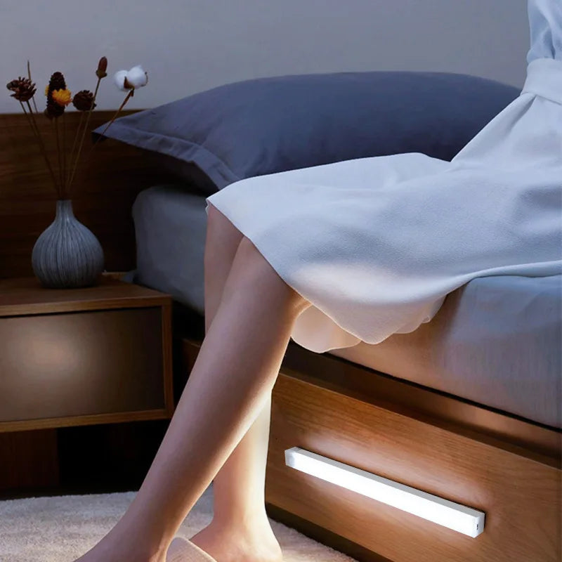 USB Rechargeable Motion Sensor LED Light Bar – Magnetic Night Light for Closet, Kitchen & Bedroom