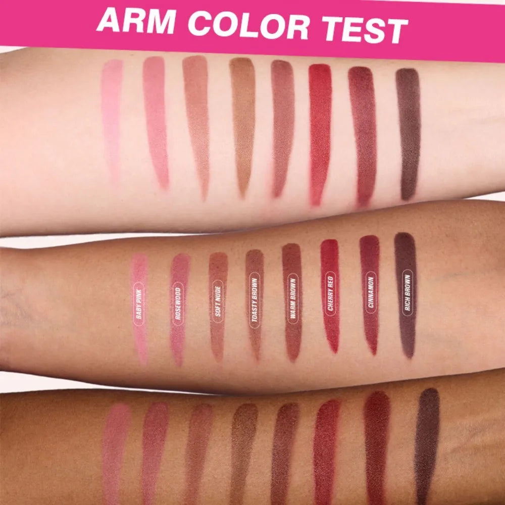 Crayon à Lèvres Velours Marron – Nude Mat, Waterproof, Anti-Transfert, Contour Cerise Rouge, Maquillage des Lèvres pour Femmes