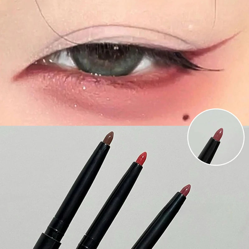 Crayon Gel Eyeliner Marron/Rouge Vin – Waterproof, Longue Tenue, Ultra-Fin, Mat, Facile à Appliquer, Maquillage des Yeux