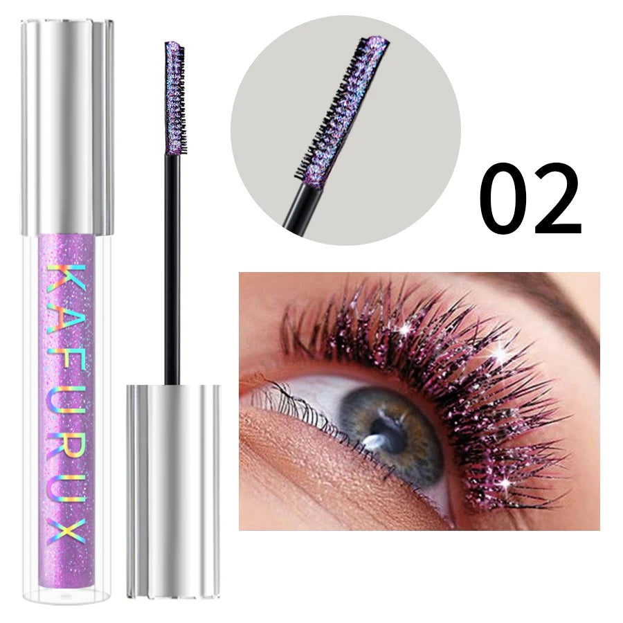 Mascara diamant pailleté waterproof séchage rapide volume et recourbant longue tenue yeux