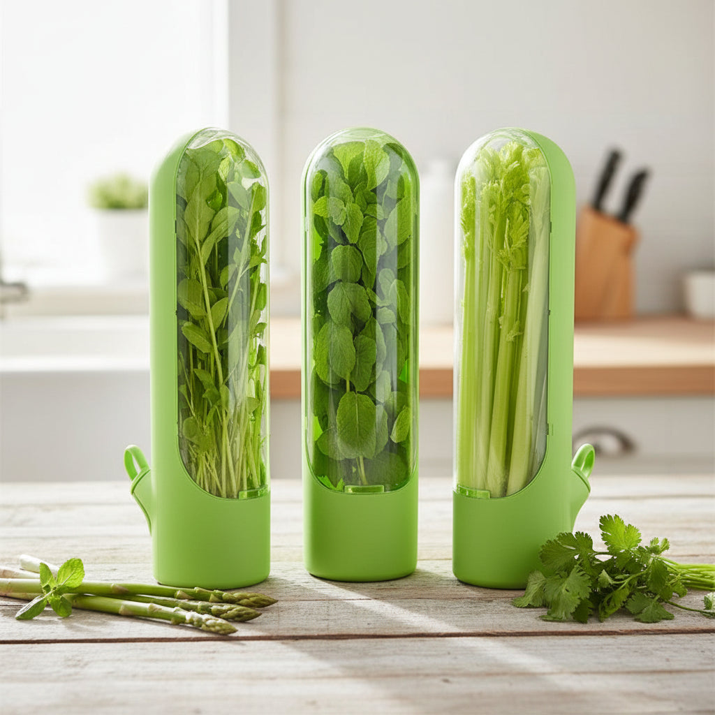 Fresh Herb Keeper Storage Container – Herb & Vegetable Preservation Bottle