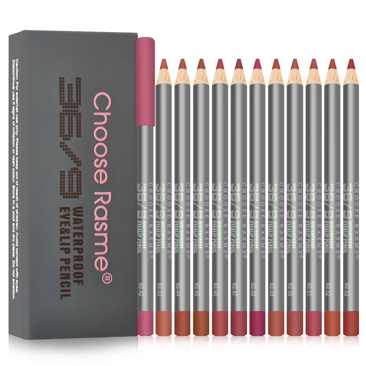 Set 12 Crayons à Lèvres Velours Mat – Longue Tenue, Teintes Polyvalentes, Maquillage des Lèvres, Couleurs Baies, Marron et Rose