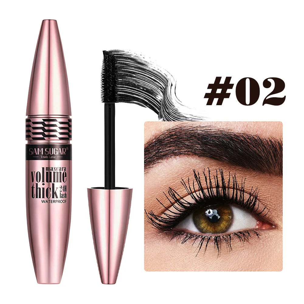 Mascara anti-bavure volumisant allongeant recourbant séchage rapide sans flocons coloré maquillage yeux femme