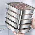 Stainless Steel Food Storage Container with Lid – Rectangle Refrigerator Organizer
