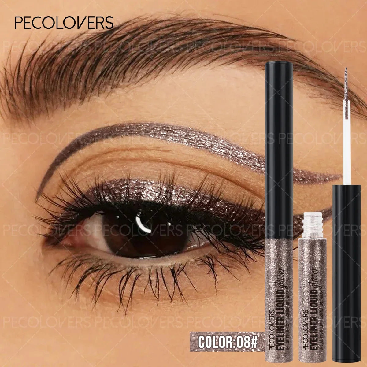 1 crayon pour les yeux liquide effet diamant, pailleté, waterproof, longue tenue, couleur argentée, facile à appliquer, maquillage coréen