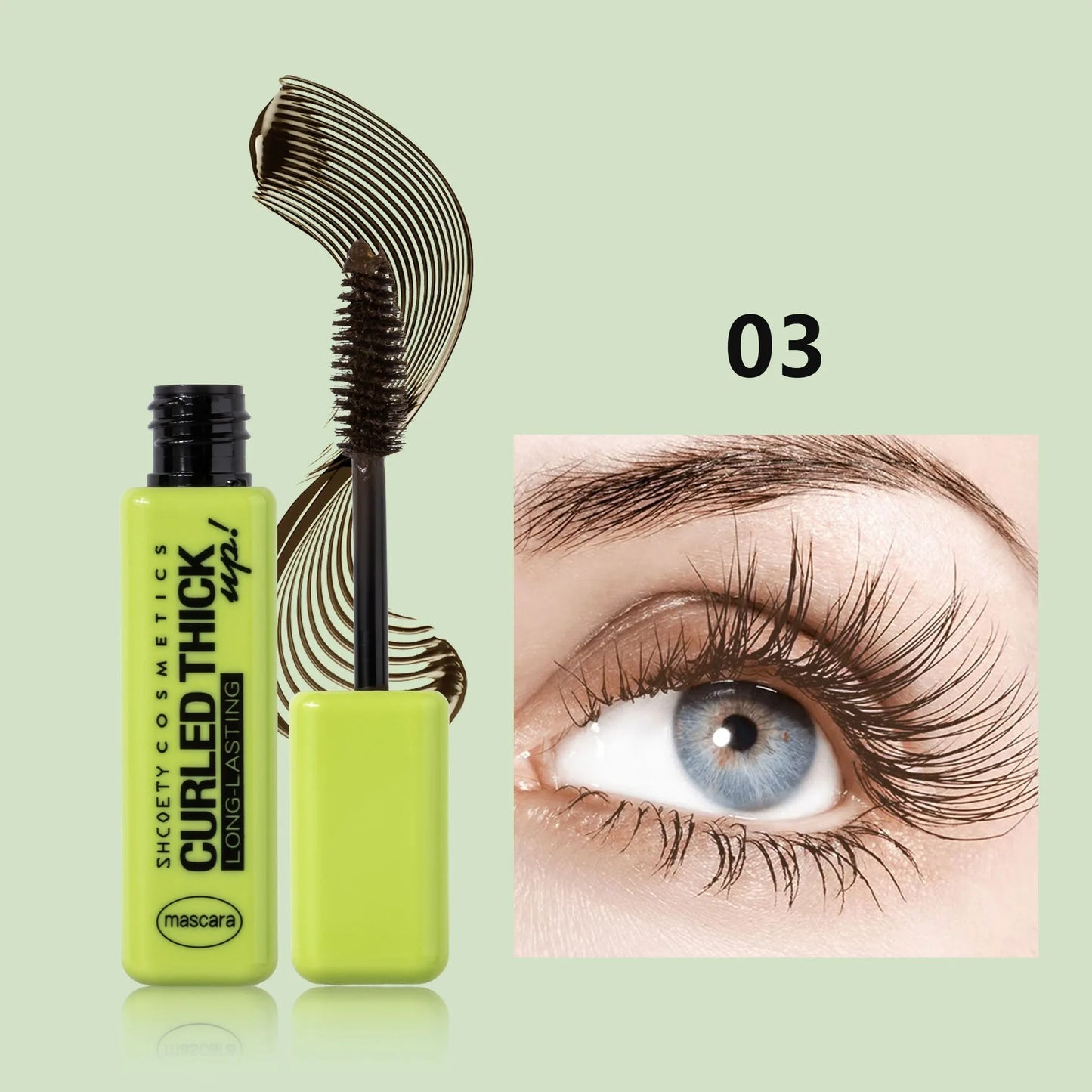 Mascara 7D waterproof allongeant cils fibres de soie noir volume et courbure longue tenue