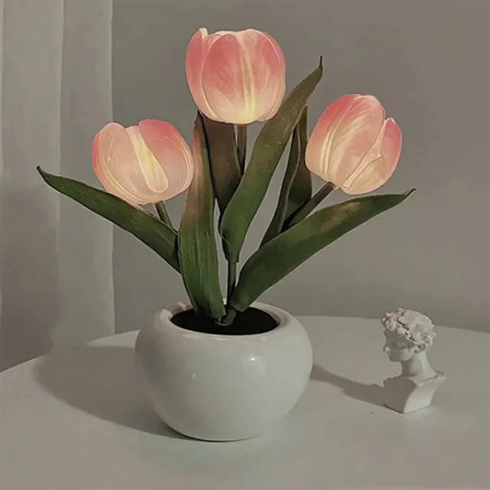 LED Tulip Flower Lamp – Romantic Night Light & Room Decor Gift