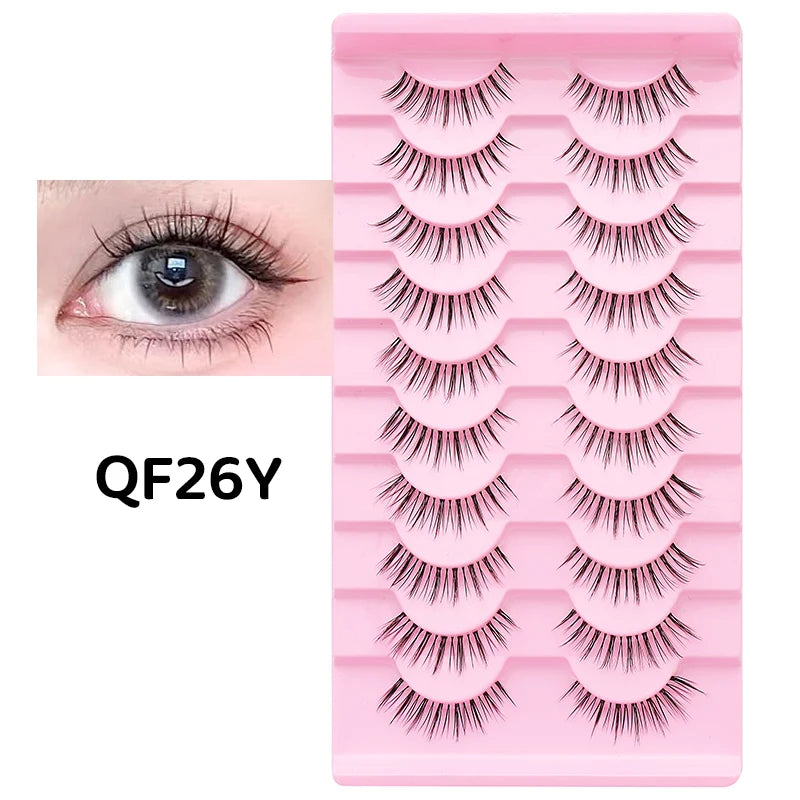 10 paires de cils naturels – Cils manga en bande complète, maquillage – Vente en gros, dropshipping, extensions de cils, faux cils style anime