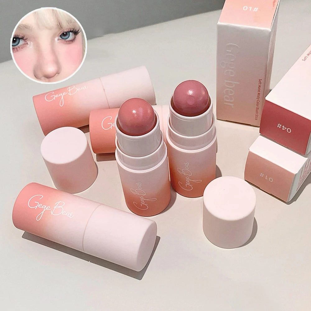 Blush Stick Mat Doux — Hydratant, Fini Mat Naturel, Texture Tendre, Facile à Estomper, Stick Rouge pour Joues