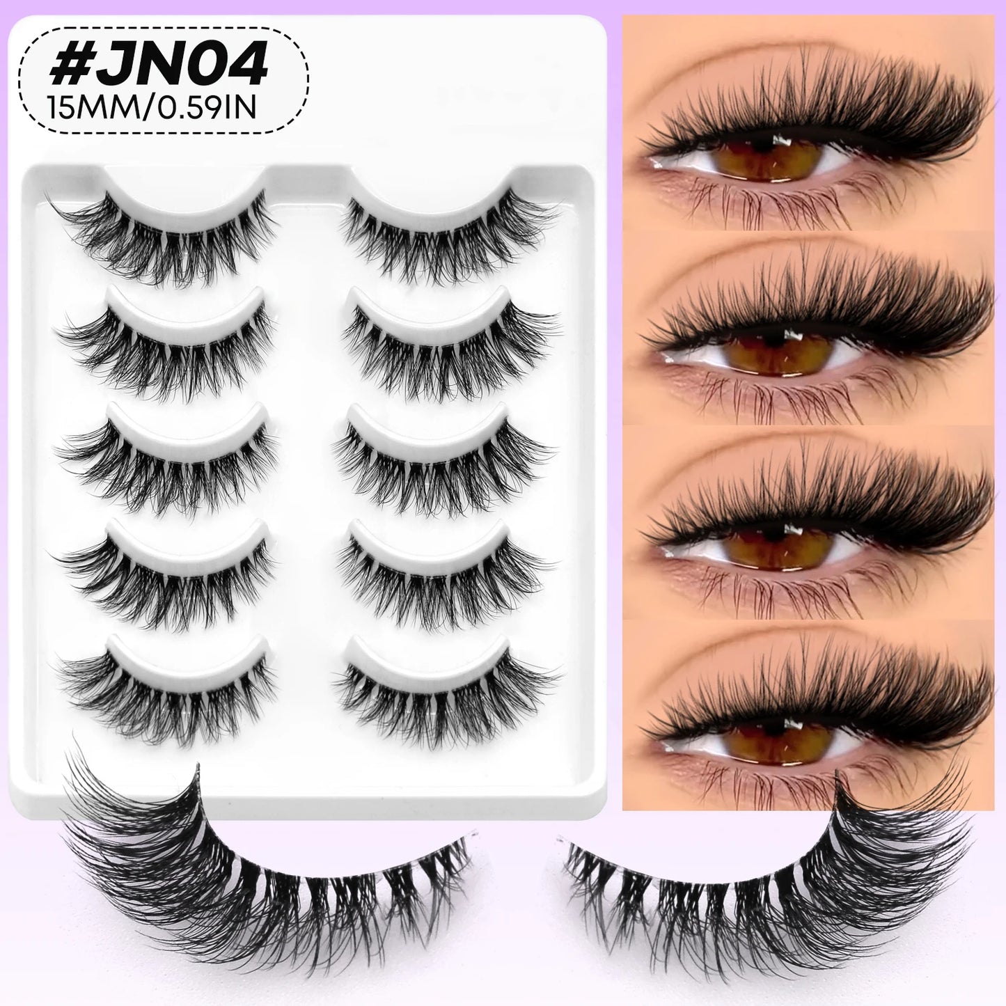 Cils Cat Eye 3D – Faux cils naturels, doux, en vison synthétique – Effet naturel, léger et effilé pour allonger le regard