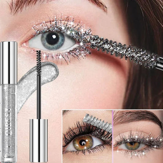 Mascara pailleté argent, or, violet diamant séchage rapide longue tenue waterproof recourbant épais brillant cils sexy