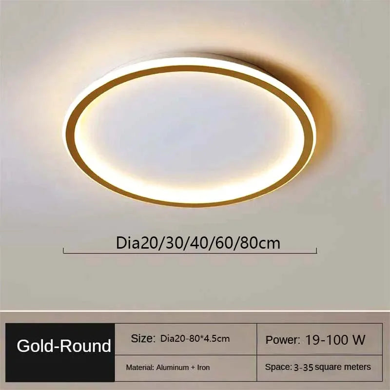 Modern LED Ceiling Light – Circular Flush Mount Fixture for Living Room, Bedroom & Hallway