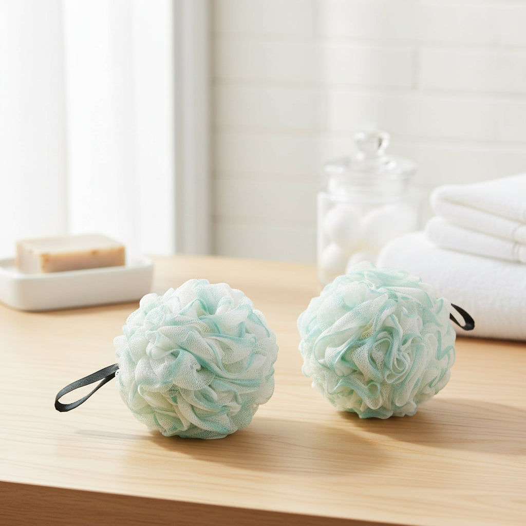Large Bath Sponge Loofah Set – Mesh Shower Scrubber Bath Ball