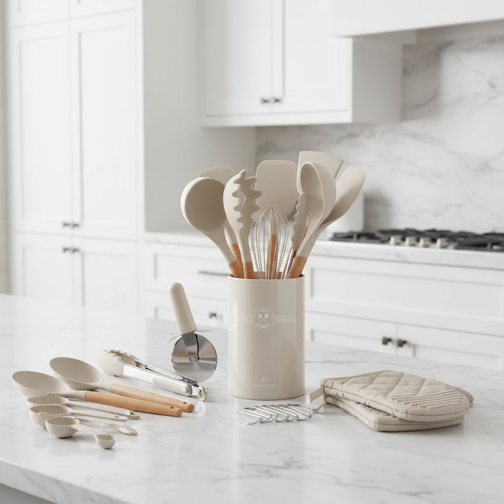 36-Piece Silicone Kitchen Utensil Set with Holder – Complete Non-Stick Cooking Tools Set