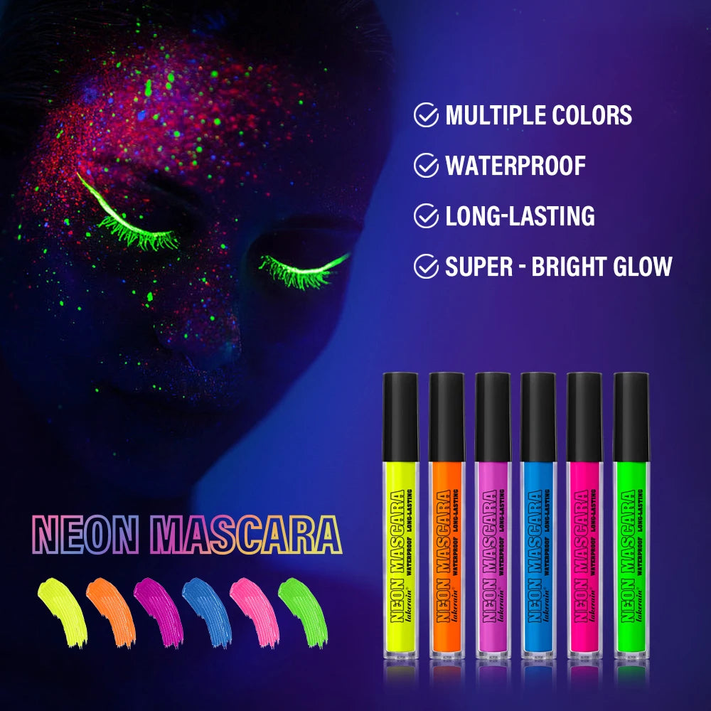 Mascara coloré volume et courbure waterproof longue tenue – bleu, blanc, vert, rose