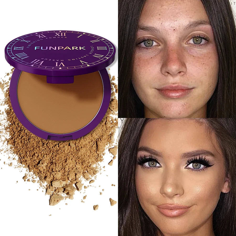 Fond de Teint Compact Mat Haute Couvrance – Palette 5 Couleurs, Finition Légère et Impeccable, Contrôle du Sébum, Poudre de Finition Idéale pour Femme, Parfait comme Coffret Cadeau