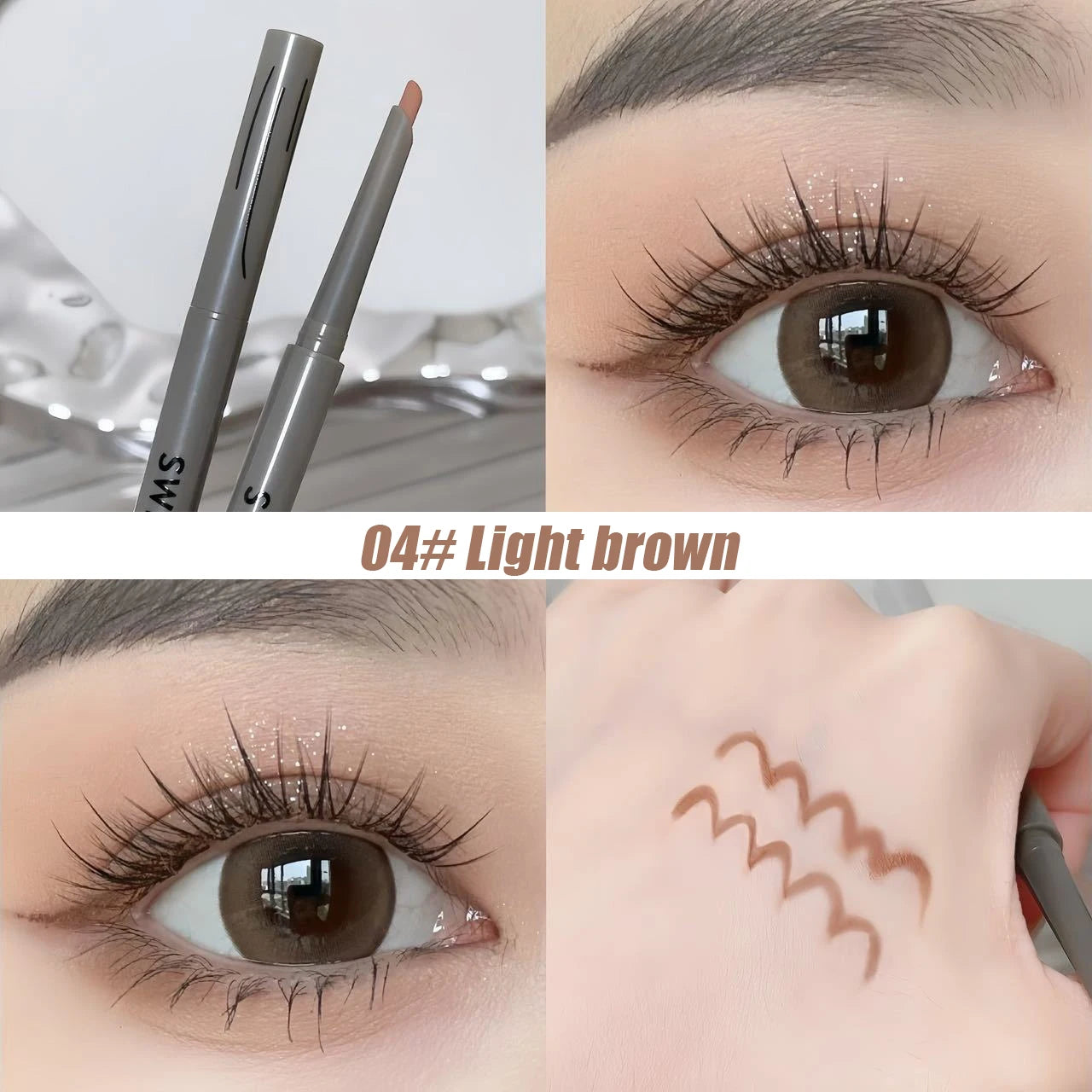 Crayon Eyeliner Soie Longue Tenue — naturel, mat, couleur rouge vin, facile à appliquer, waterproof, maquillage des yeux