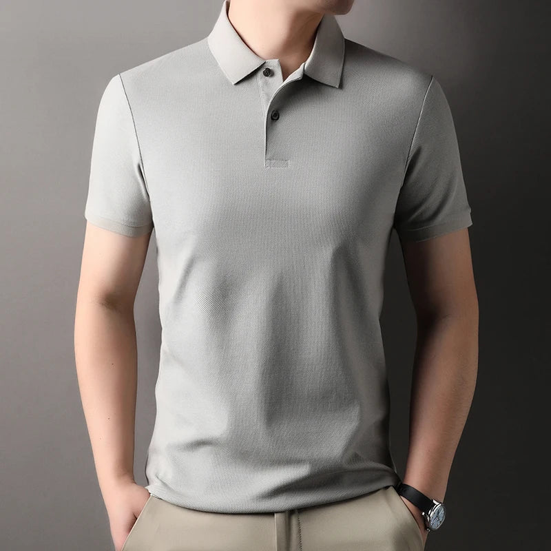 Polo à manches courtes pour hommes, 100% pur coton, mode d'été, classique, couleur unie, confortable, golf, T-shirt style décontracté, offre spéciale