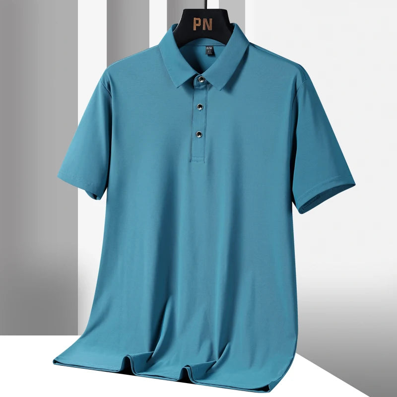 Été grande taille 7xl 8xl 9xl Polo hommes séchage rapide glace soie respirant Polo hommes surdimensionné affaires Polo marque vêtements