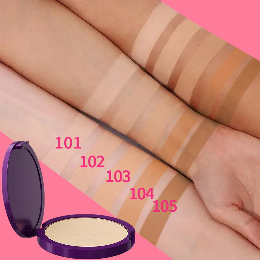 Poudre pressée matte 5 couleurs – Couvrance totale, contrôle de l’huile, finition parfaite et légère, maquillage pour femmes, idée cadeau