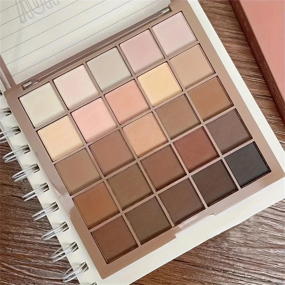 Palette Fards à Paupières 25 Couleurs — Tons Naturels Gris, Marron et Terre, Style Café et Chocolat, Maquillage pour Yeux, Cosmétiques pour Femmes