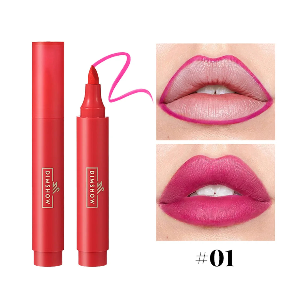 Crayon Marqueur à Lèvres – Teinte Liquide, Waterproof, Longue Tenue, Hydratant, Anti-Tache, Fini Mat, Maquillage des Lèvres