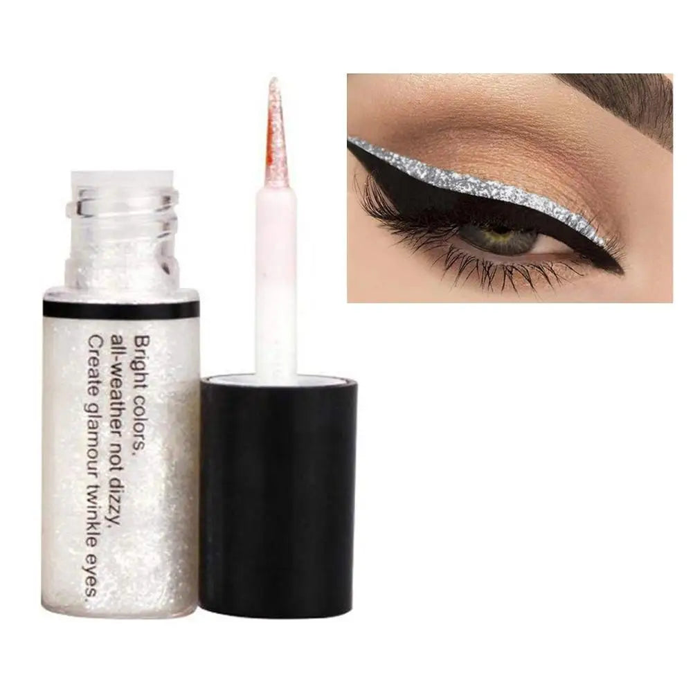 Eyeliner Liquide – Perle Brillante, Fard à Paupières Lumineux, Longue Tenue, Stylo Eyeliner et Highlighter, Outils de Maquillage des Yeux