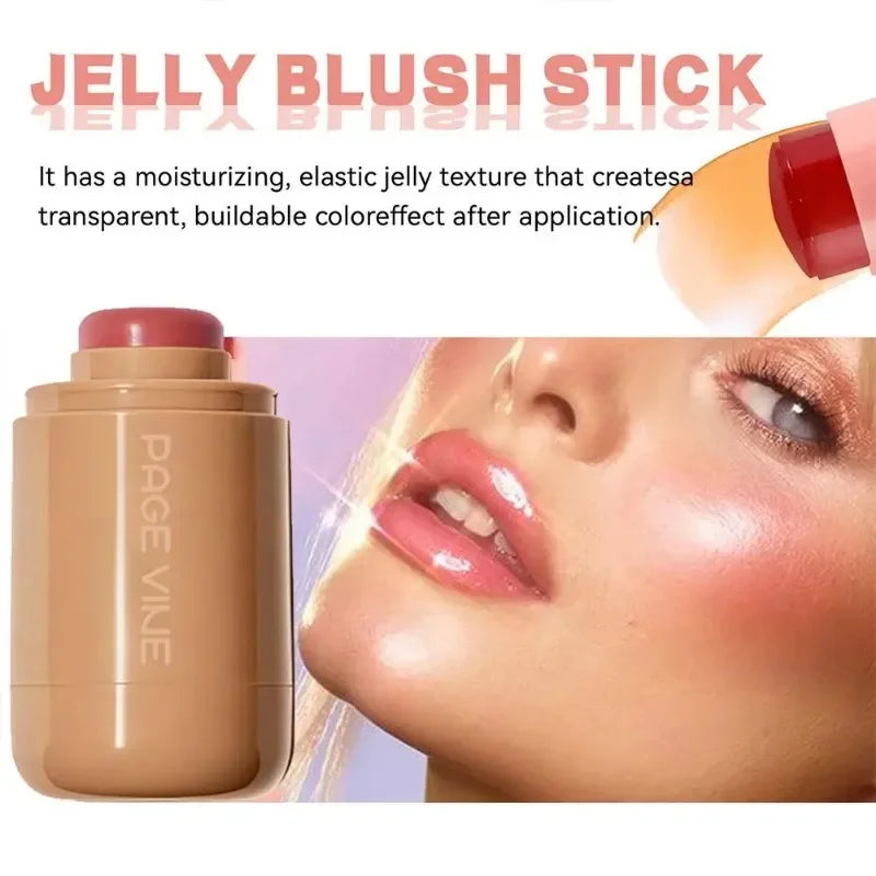 Nouveau Blush Stick de Poche — Crème 2 en 1 pour Lèvres et Joues, Hydratant, Teinte Naturelle Rouge, Poudre Blush Crème, Style Coréen, Maquillage Rose