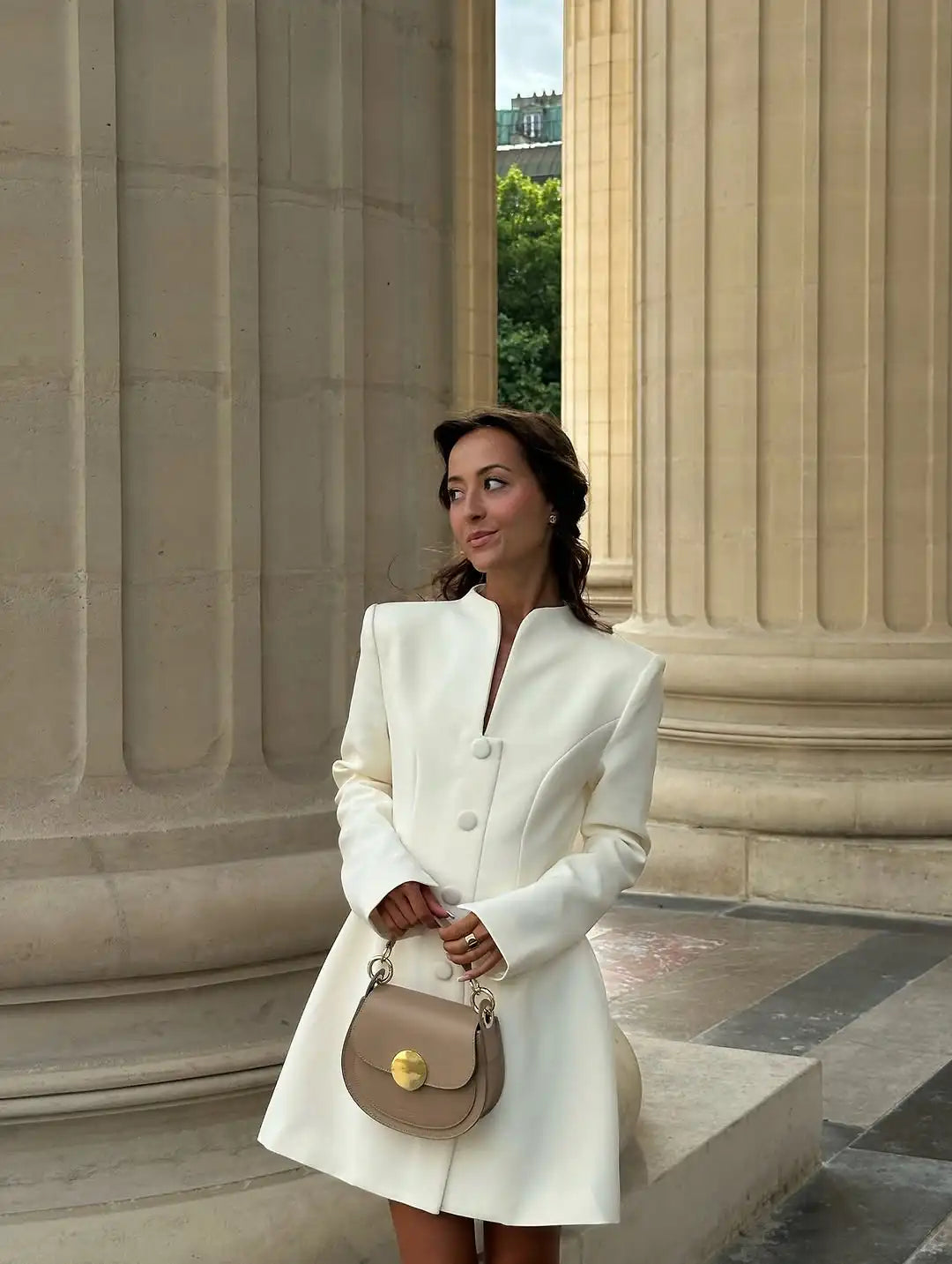 Robe Longue Blanche Bustier Plissée – Été 2025