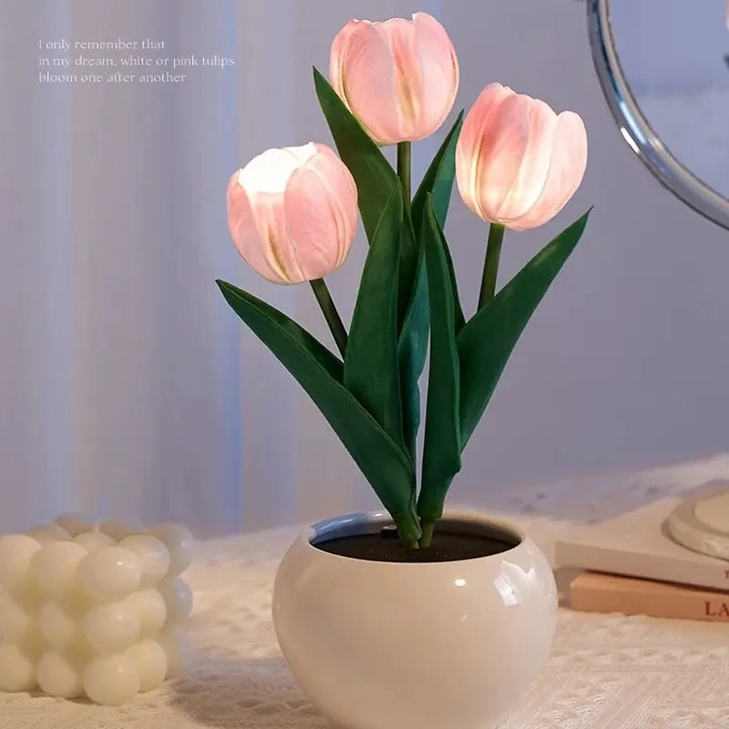 LED Tulip Flower Lamp – Romantic Night Light & Room Decor Gift