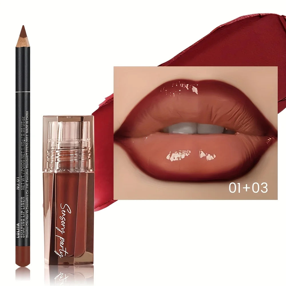 Set Lip Gloss & Crayon Lèvres – Hydratation et Précision 3D