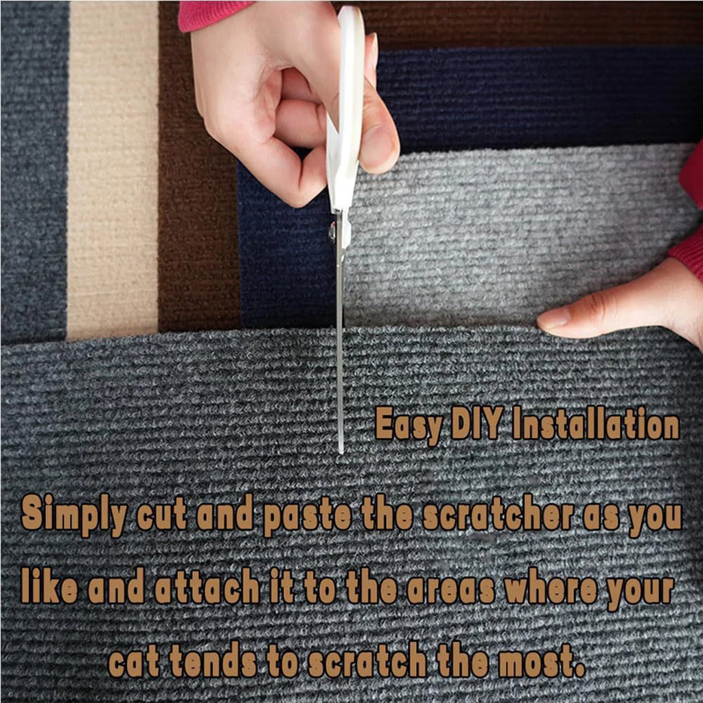 Self-Adhesive Cat Scratch Protector – Trimmable Furniture & Wall Protection Mat