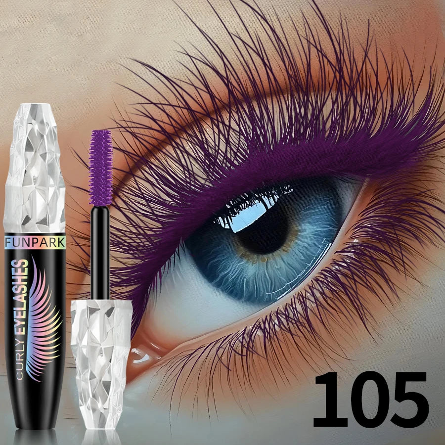 Mascara 5D 9 couleurs grands yeux waterproof épais allongeant recourbant fibres liquide extensions cils maquillage