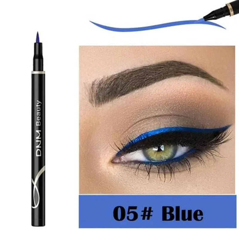Set 12 Crayons Eyeliner Liquide – Waterproof, Facile à Appliquer, Mat, Couleurs Bleu, Rouge, Vert, Blanc, Or et Marron