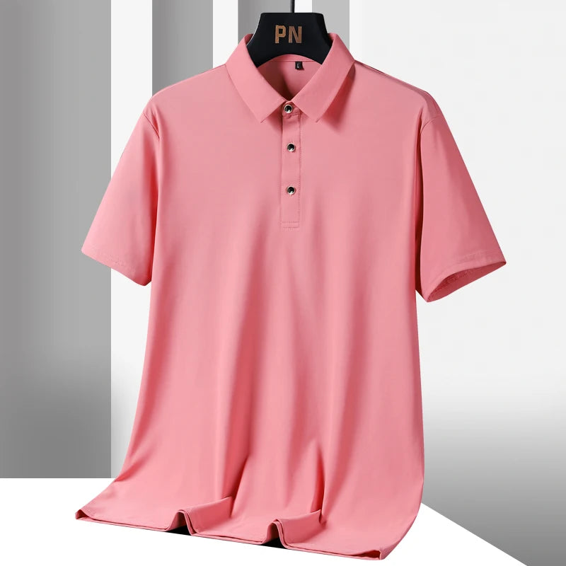 Été grande taille 7xl 8xl 9xl Polo hommes séchage rapide glace soie respirant Polo hommes surdimensionné affaires Polo marque vêtements