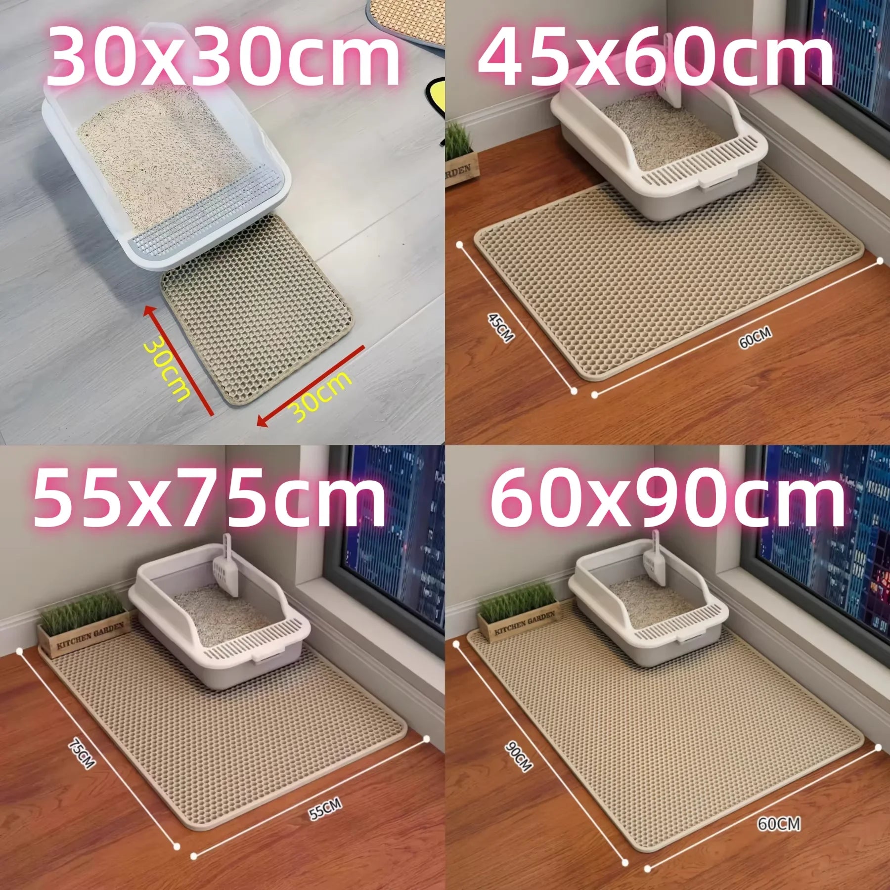 2-Layer Cat Litter Mat – Waterproof Non-Slip Litter Trapping Mat