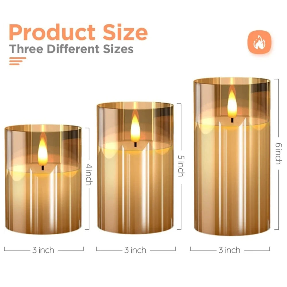 3PCS LED Flameless Candles with Remote Control – Flickering Candle Set for Home & Event Decor